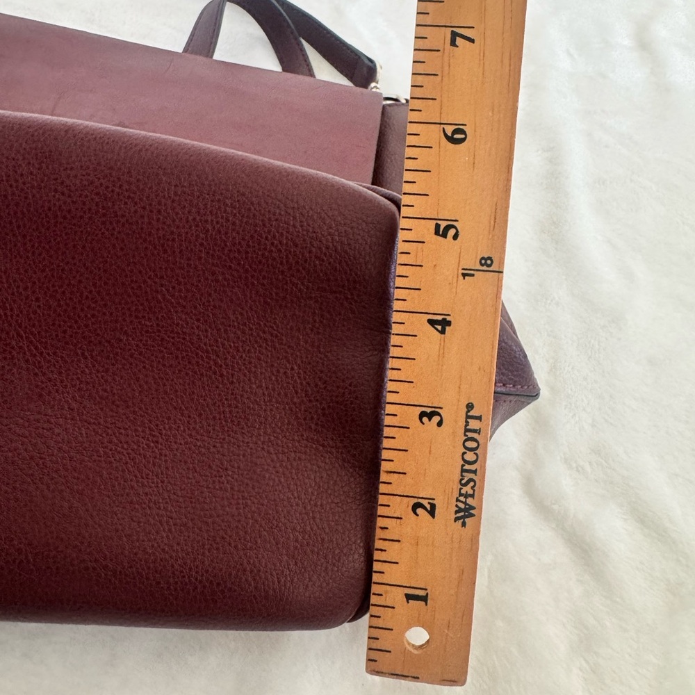 Gap Synthetic Leather Backpack Purse.  Burgundy with silver accents. Never used. - Picture 8 of 15